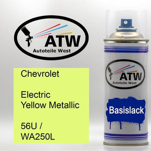 Chevrolet, Electric Yellow Metallic, 56U / WA250L: 400ml Sprühdose, von ATW Autoteile West.